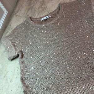 Sparkly short sleeve sweater